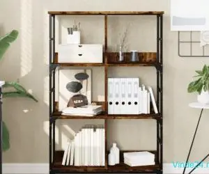 Bibliotecă, stejar fumuriu, 78,5x33x117,5 cm, lemn prelucrat