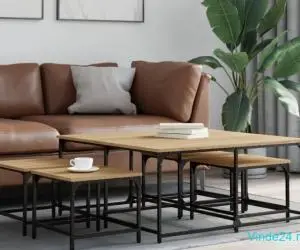 Mese suprapuse de cafea, 5 buc, stejar sonoma, lemn prelucrat
