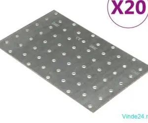 Plăci perforate, 20 buc., 2 mm, 200x120 mm, oțel galvanizat