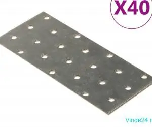 Plăci perforate, 40 buc., 2 mm, 140x60 mm, oțel galvanizat