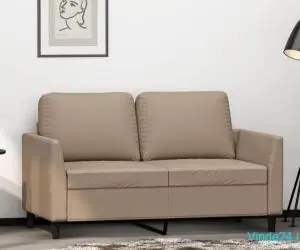 Canapea cu 2 locuri, cappuccino, 120 cm, piele ecologică