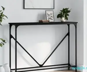 Măsuță consolă, negru, 102x22,5x75 cm, lemn compozit