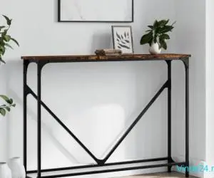 Măsuță consolă, stejar fumuriu, 102x22,5x75 cm, lemn prelucrat