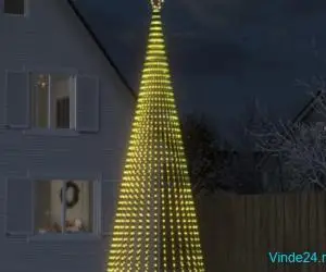 Pom de Crăciun LED 1544 LED-uri Alb Cald 500 cm