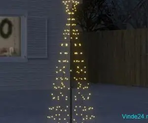 Pom de Crăciun LED cu vârfuri 220 LED-uri alb cald 180 cm