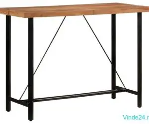 Masă de bar, 150x70x107 cm, lemn masiv acacia și fier