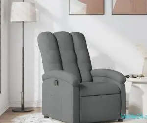 Fotoliu rabatabil, gri închis, material textil