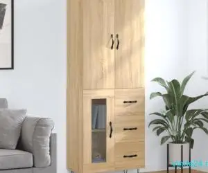 Dulap înalt, stejar sonoma, 69,5x34x180 cm, lemn compozit