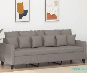 Canapea cu 3 locuri, taupe, 180 cm, material textil