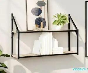 Raft cu 2 niveluri stejar sonoma 80x21x51 cm, lemn prelucrat