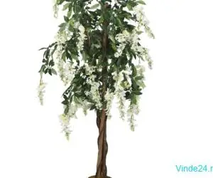 Arbore artificial wisteria 840 frunze 150 cm verde și alb