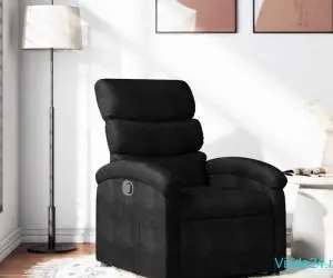Fotoliu rabatabil, negru, material textil