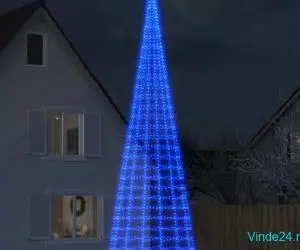 Pom de Crăciun LED pe stâlp 3000 LED-uri Albastru 800 cm