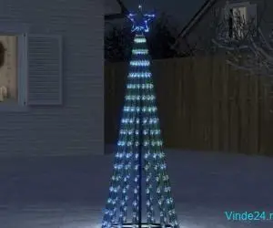 Pom de Crăciun LED 275 LED-uri Albastru 180 cm
