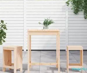 Set mobilier de bar, 3 piese, lemn masiv de pin
