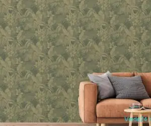 DUTCH WALLCOVERINGS Tapet „Joelle”, verde și auriu