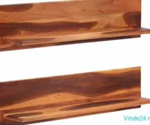 Rafturi de perete, 2 buc., 112x20x26 cm, lemn masiv de acacia