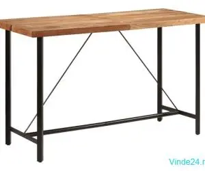Masa de bar 180x70x107 cm, lemn masiv de acacia și fier