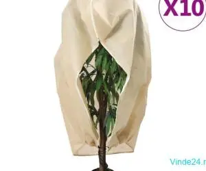 Protecție de fleece plante cu fermoar 10 buc 70 g/m² 3,93x3 m