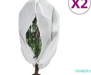 Protecție de fleece plante cu fermoar, 2 buc, 70 g/m², 1x1,55 m