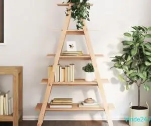 Raft cu 5 niveluri în formă de A 110x40x180,5 cm lemn masiv pin