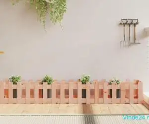 Pat înălțat grădină cu design gard 200x30x30 cm lemn douglas
