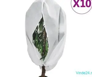 Protecție de fleece plante cu fermoar 10 buc 70 g/m² 3,14x2,5 m