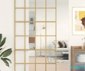 Ușă glisantă, auriu, 102,5x205 cm, sticlă ESG mată și aluminiu