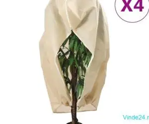 Protecție de fleece plante cu fermoar 4 buc 70 g/m² 3,14x2,5 m