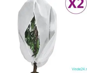 Huse de plante din fleece cu fermoar 2 buc 70 g/m² 3,14x2,5 m