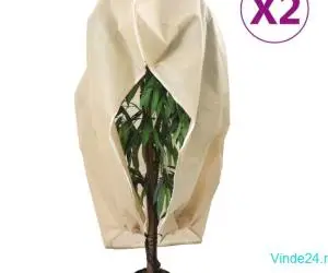 Huse de plante din fleece cu fermoar 2 buc. 70 g/m² 3,93x3,5 m