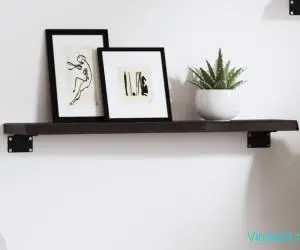Raft de perete maro închis 60x10x2 cm lemn masiv stejar tratat