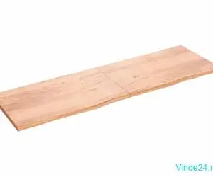 Raft de perete maro deschis 200x60x(2-4) cm lemn stejar tratat