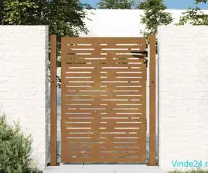 Poartă pentru grădină, 105x155 cm, oțel corten, dreptunghiuri
