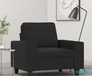 Fotoliu canapea, negru, 60 cm, material textil