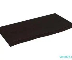 Raft de perete maro închis 60x30x2 cm lemn masiv stejar tratat