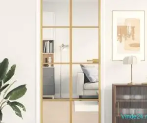 Ușă de interior Slim auriu 83x201,5cm sticlă temperată/aluminiu
