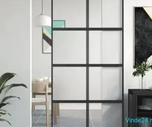 Ușă glisantă, negru, 102,5x205 cm, sticlă securizată/aluminiu