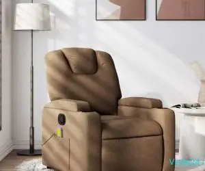 Fotoliu de masaj rabatabil, maro, material textil