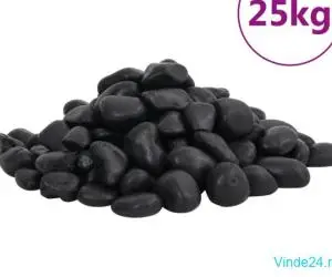 Pietricele lustruite, 25 kg, negru, 2-5 cm