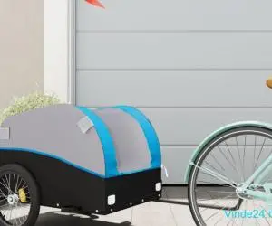 Remorcă pentru biciclete, negru și albastru, 45 kg, fier