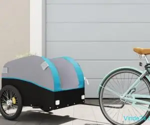 Remorcă pentru biciclete, negru și albastru, 45 kg, fier