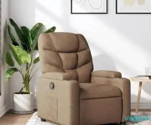 Fotoliu rabatabil, maro, material textil