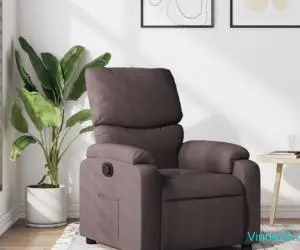 Fotoliu rabatabil, maro închis, material textil