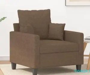Fotoliu canapea, maro, 60 cm, material textil