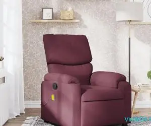 Fotoliu de masaj rabatabil, violet, material textil