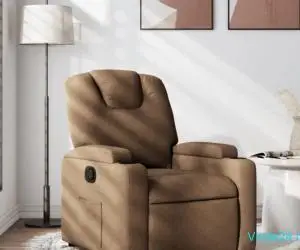 Fotoliu rabatabil, maro, material textil