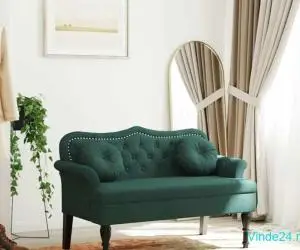 Banchetă cu perne, verde închis, 120,5x65x75 cm, catifea