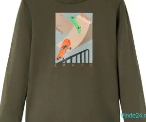 Tricou pentru copii cu mâneci lungi, kaki, 104