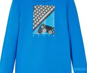 Tricou copii mâneci lungi albastru cobalt 104